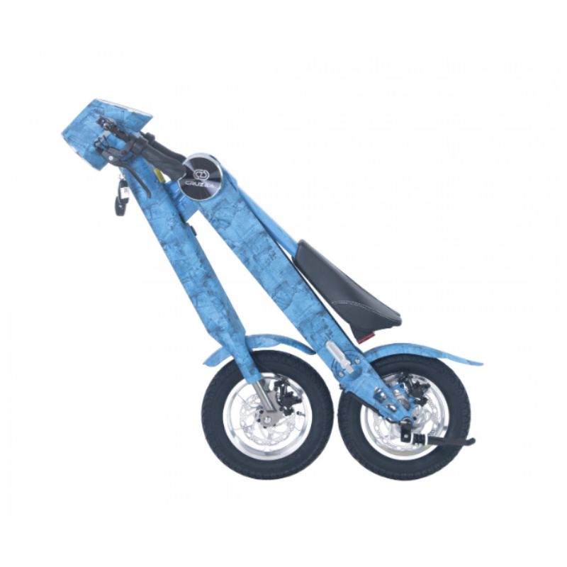Cruzaa Electric Scooter Pro Limited Edition - Denim Blue - Folded