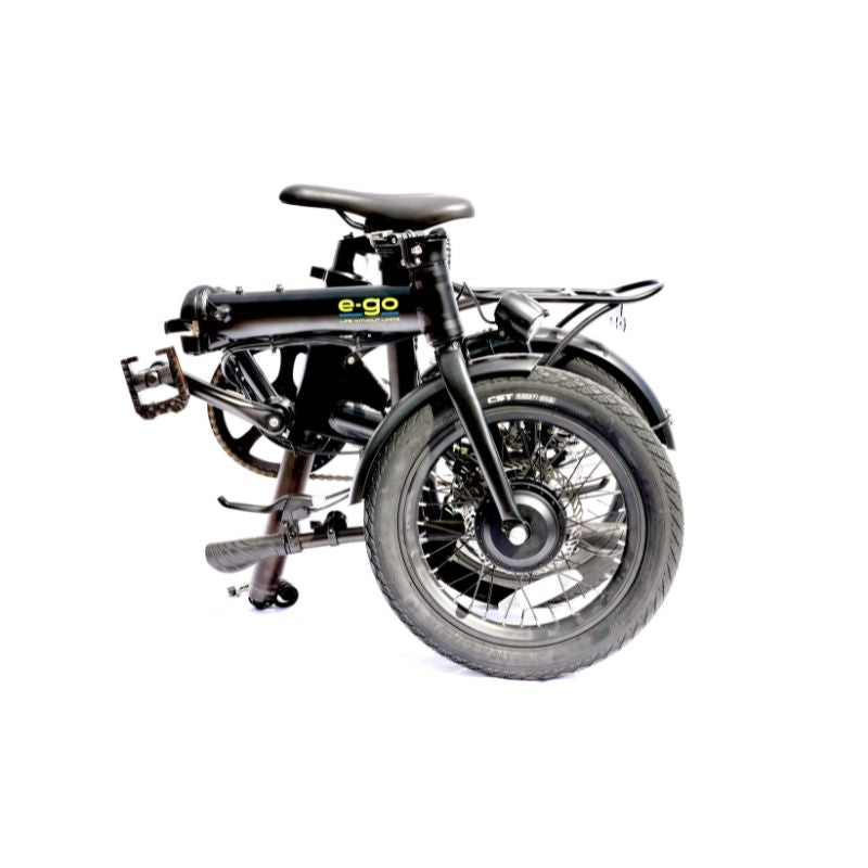 E-Go Lite - Folding Electric Bike - Black Folded