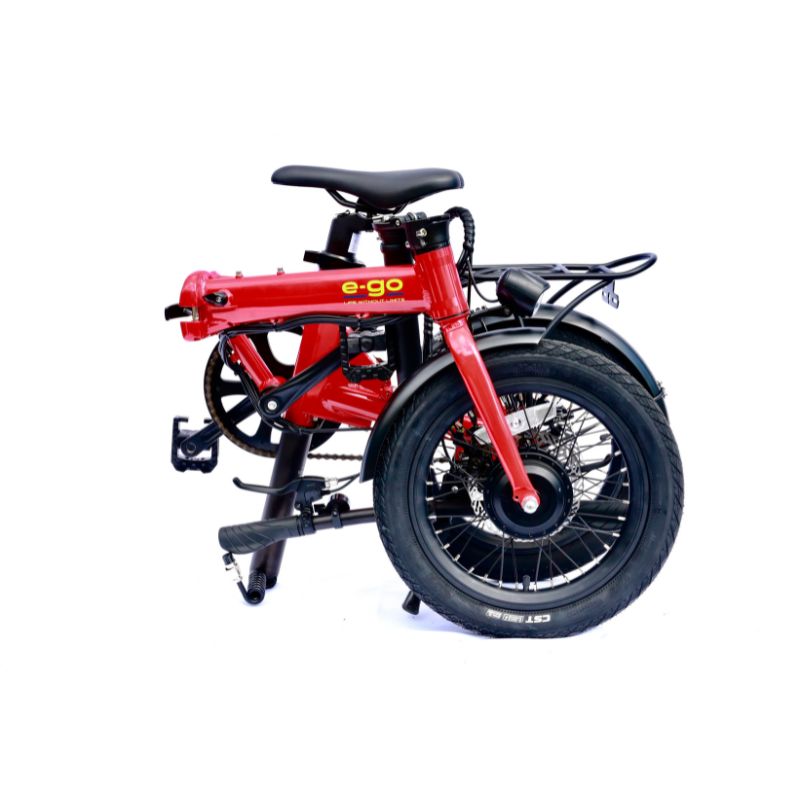 E-Go Lite - Folding Electric Bike - Red Folded