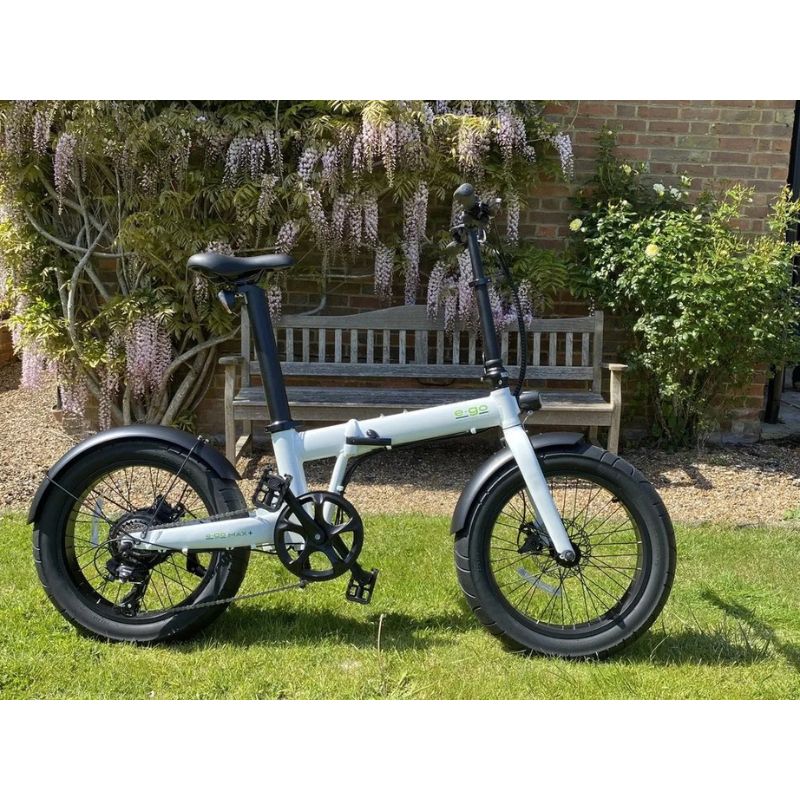 E-Go Max+ - Fat Tyre Folding Electric Bike - White Outside Shot