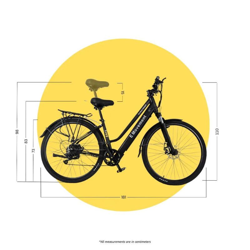 E-Movement Troy Pro - Step Through Electric Bike - Dimensions