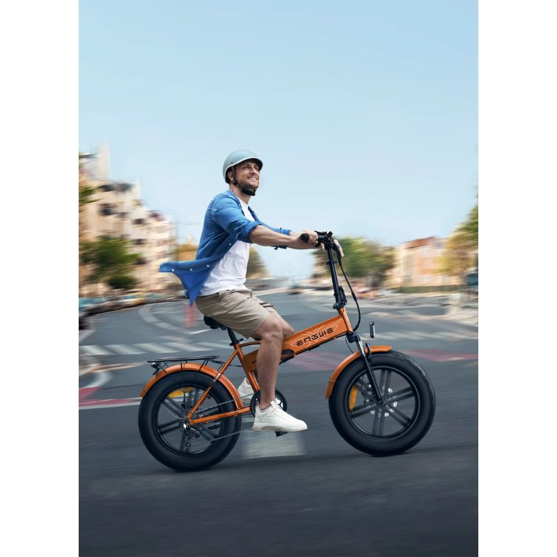 Engwe EP-2 Boost - Folding Electric Bike - Orange Outside Shot