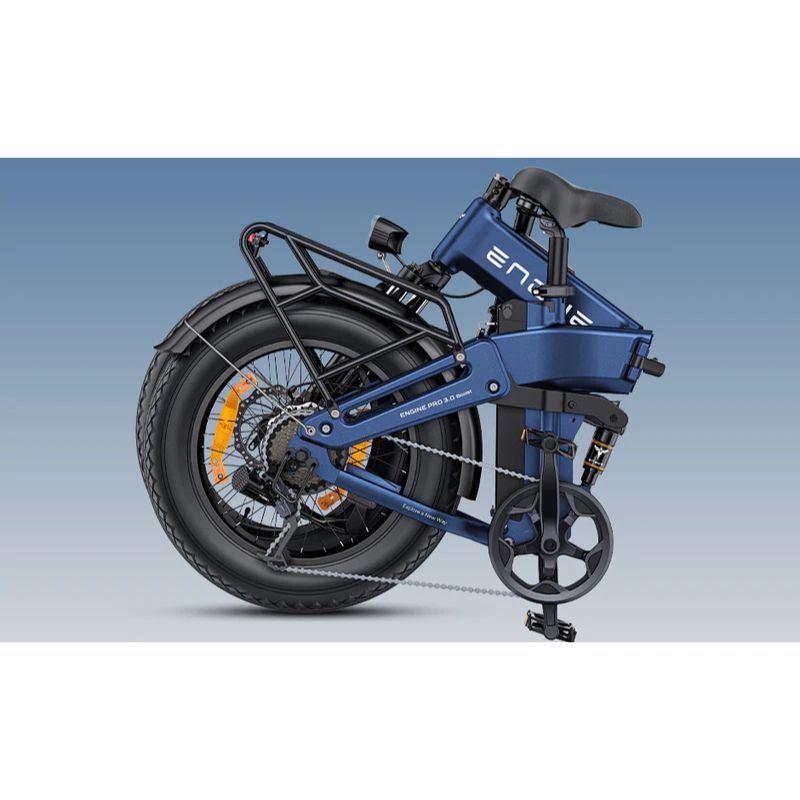 Engwe Engine Pro 3.0 Boost - Folding Fat Tyre Electric Bike - Navy Folded