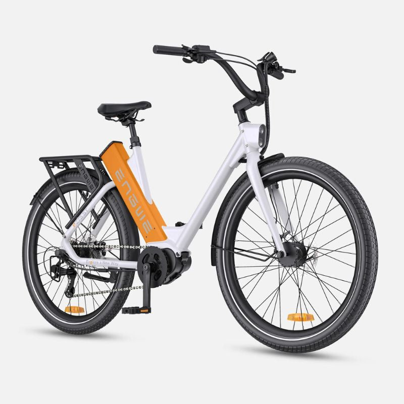 Engwe P275 ST - Step-Through Electric Bike - White Orange
