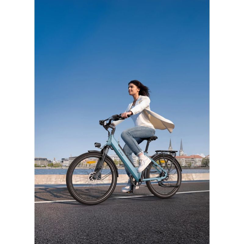 Engwe P275 Special Edition - Step Through Electric Bike - Blue Outside Shot