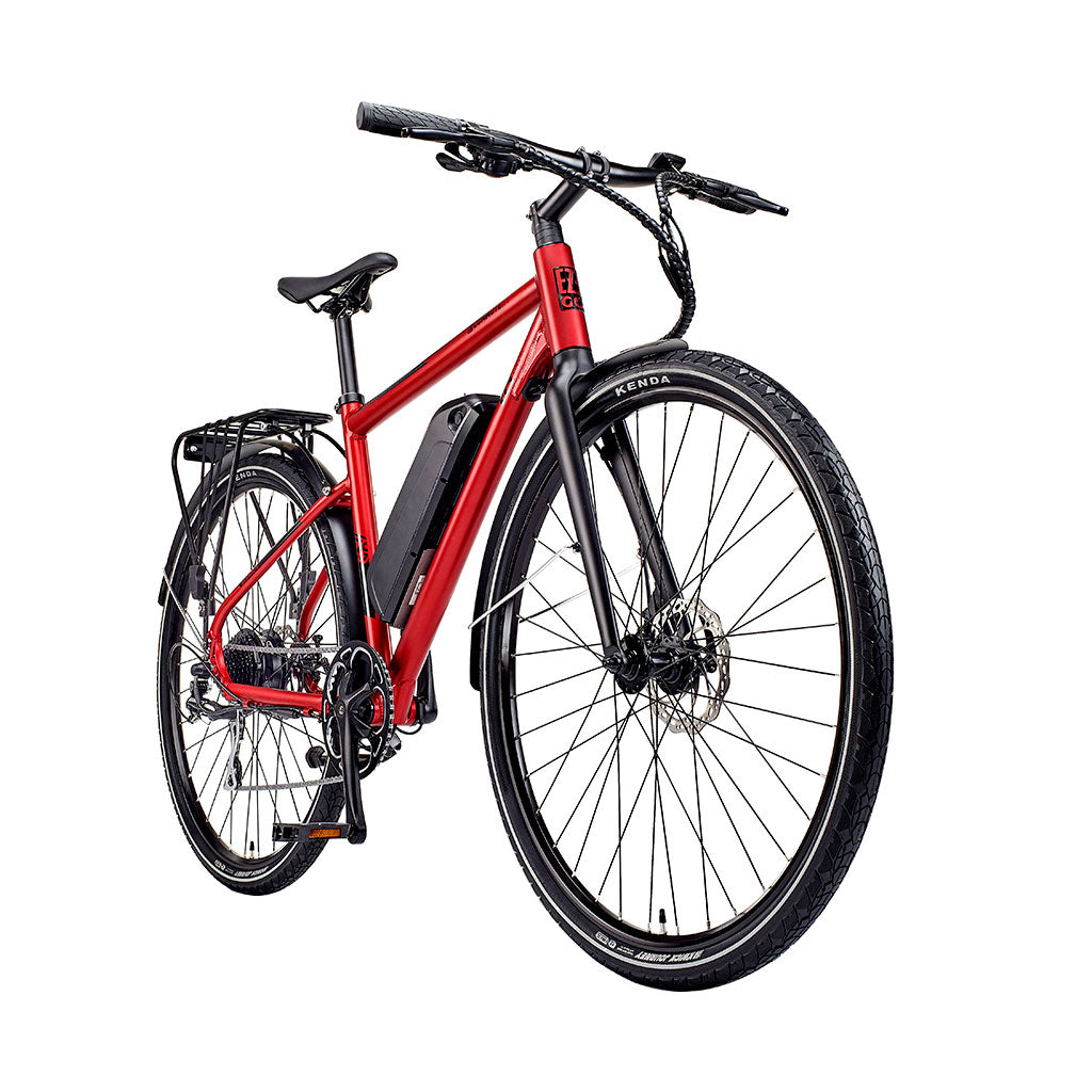 Ezego Commute EX Gents - Electric Bike - Red - Front shot