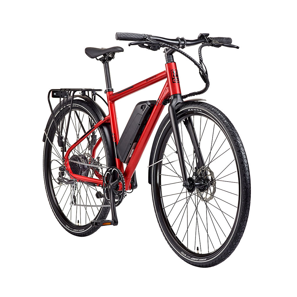 Ezego Commute EX Gents - Electric Bike - Red - Front shot