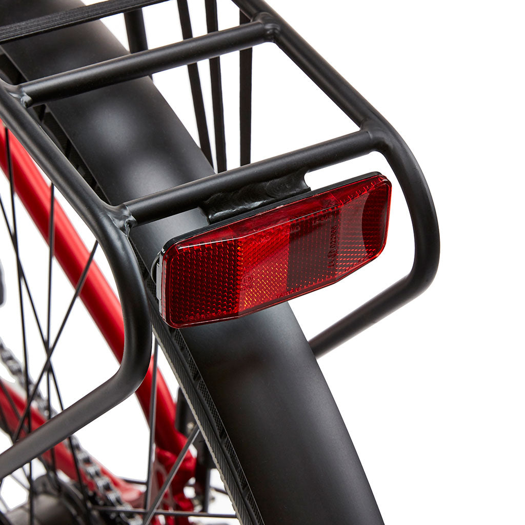 Ezego Commute EX Gents - Electric Bike - 250w - Red - Rear Reflector