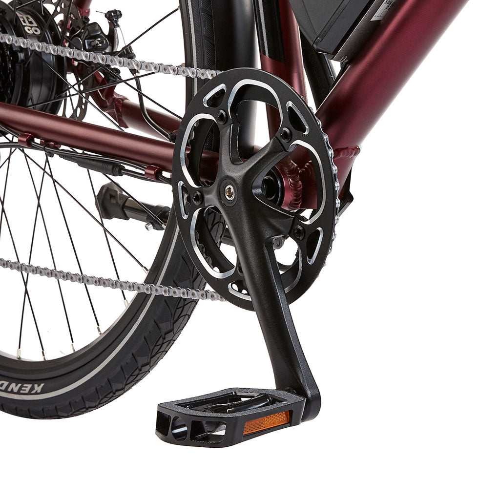 Ezego Commute EX Ladies - Electric Bike - 250w - Burgundy - Chainset