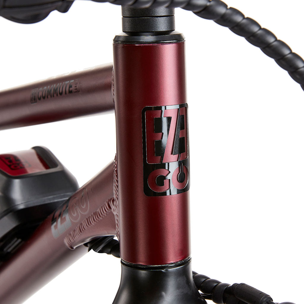 Ezego Commute EX Ladies - Electric Bike - 250w - Burgundy - Headbadge