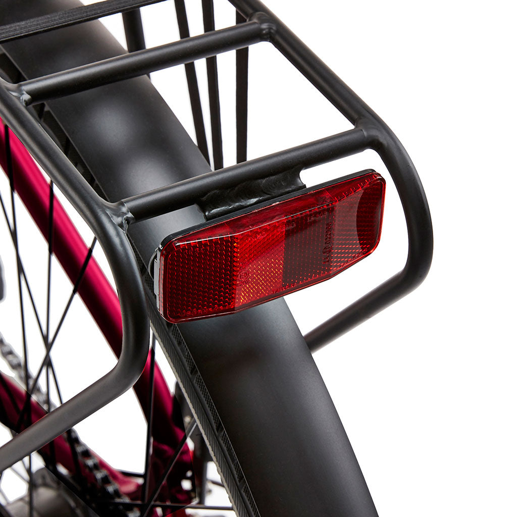 Ezego Commute EX Ladies - Electric Bike - 250w - Burgundy - Rear Reflector