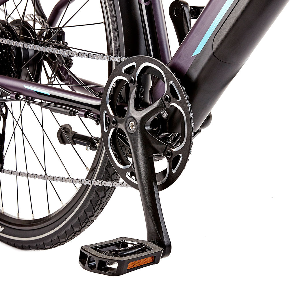 Ezego Commute INT Unisex - Electric Bike - Purple & Black - Chainset