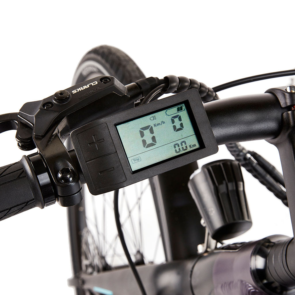 Ezego Commute INT Unisex - Electric Bike - Purple & Black - Display