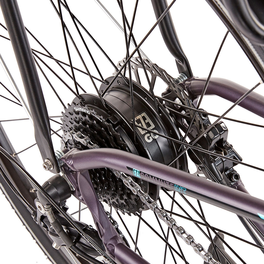 Ezego Commute INT Unisex - Electric Bike - Purple & Black - Motor
