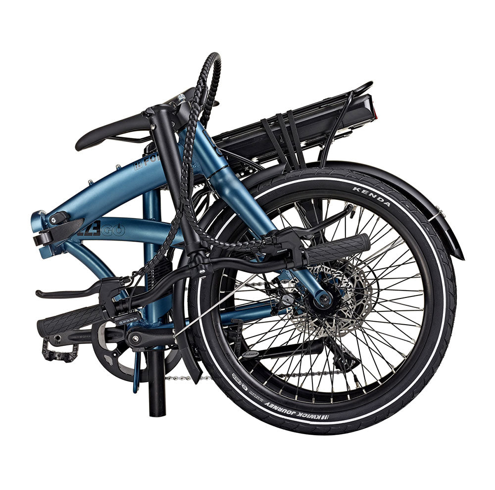 Ezego Fold - Electric Bike - 250w - Blue - Folded