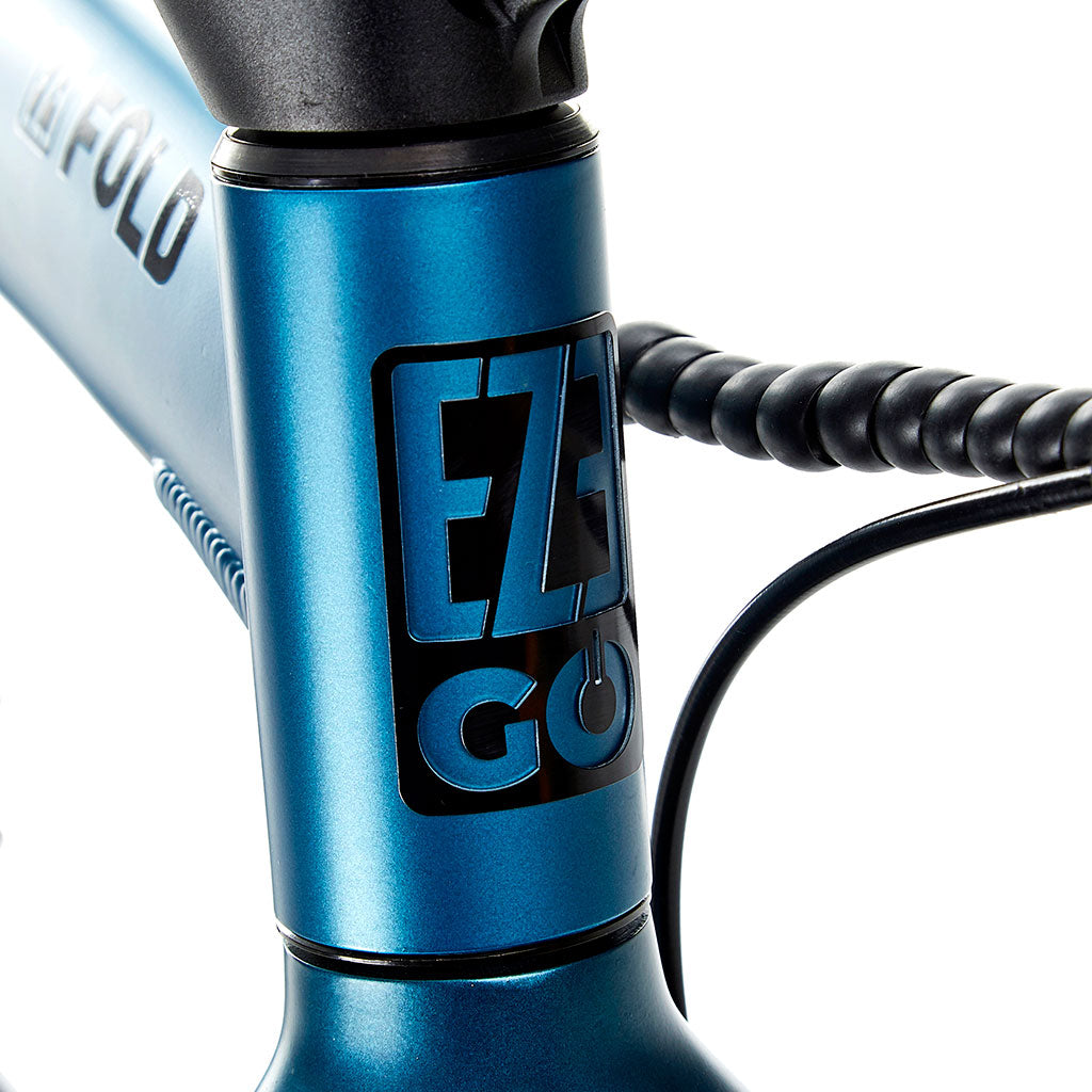 Ezego Fold - Electric Bike - 250w - Blue - Headbadge