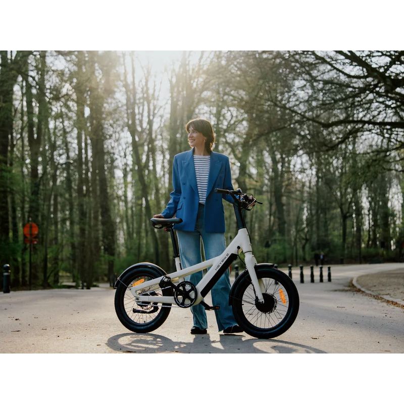 Heybike EC Compact City - Commuter Electric Bike - White Outside Shot