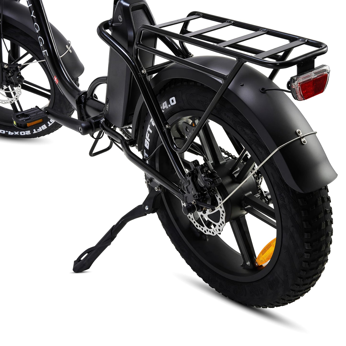 Hygge Vester (2024) - Step Foldable E-Bike - Black - Rear Tyre and Hydraulic Brakes