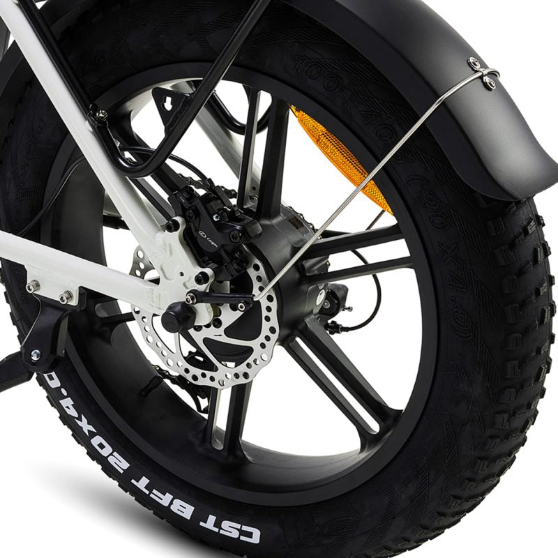 Hygge Vester (2024) - Step Foldable E-Bike - White - Hydraulic Disk Brakes - Rear Wheel