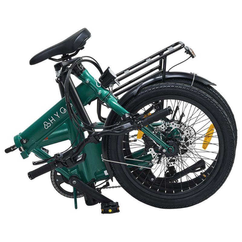 Hygge Virum - Foldable Electric Bike - Green - Folded