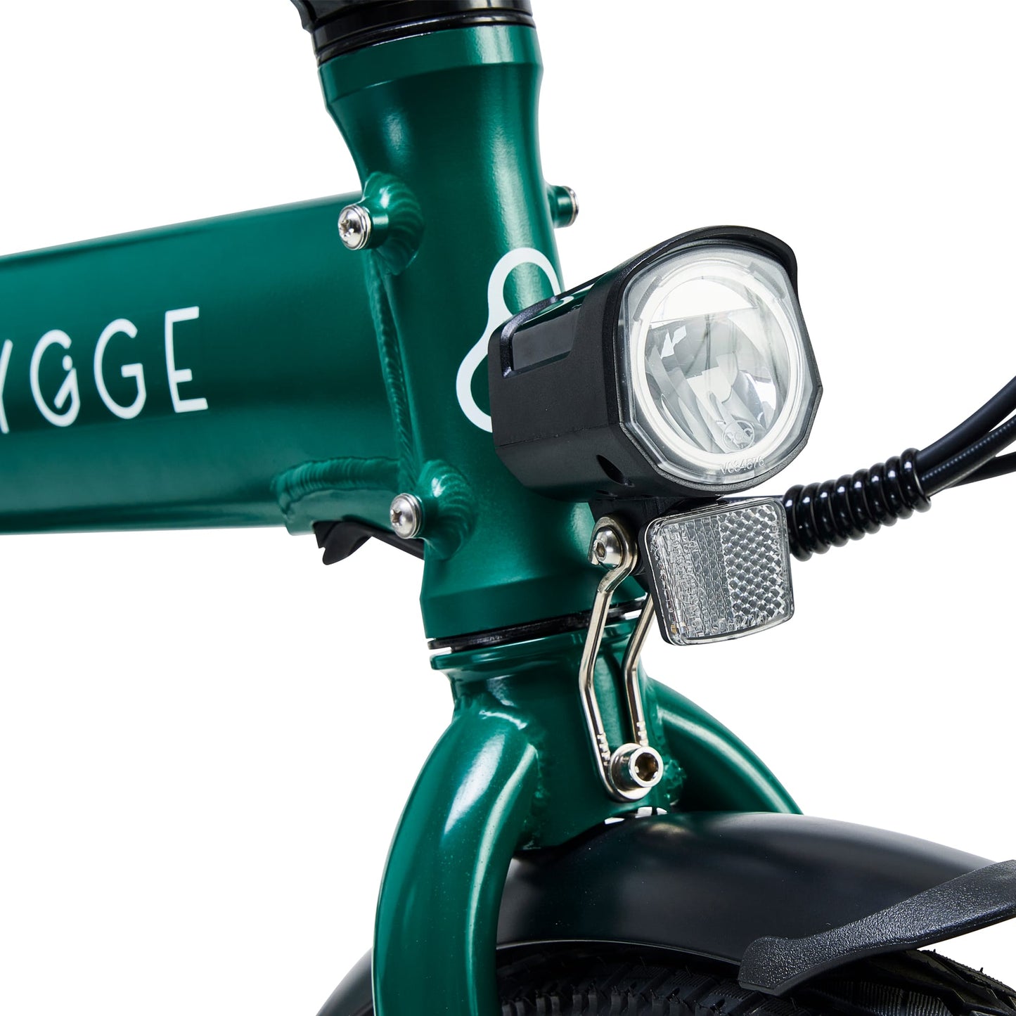 Hygge Virum - Foldable Electric Bike - Green - Front Light