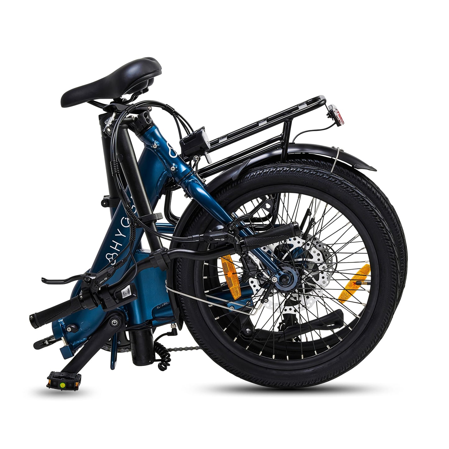 Hygge Virum - Step Foldable Electric Bike - Blue - Folded
