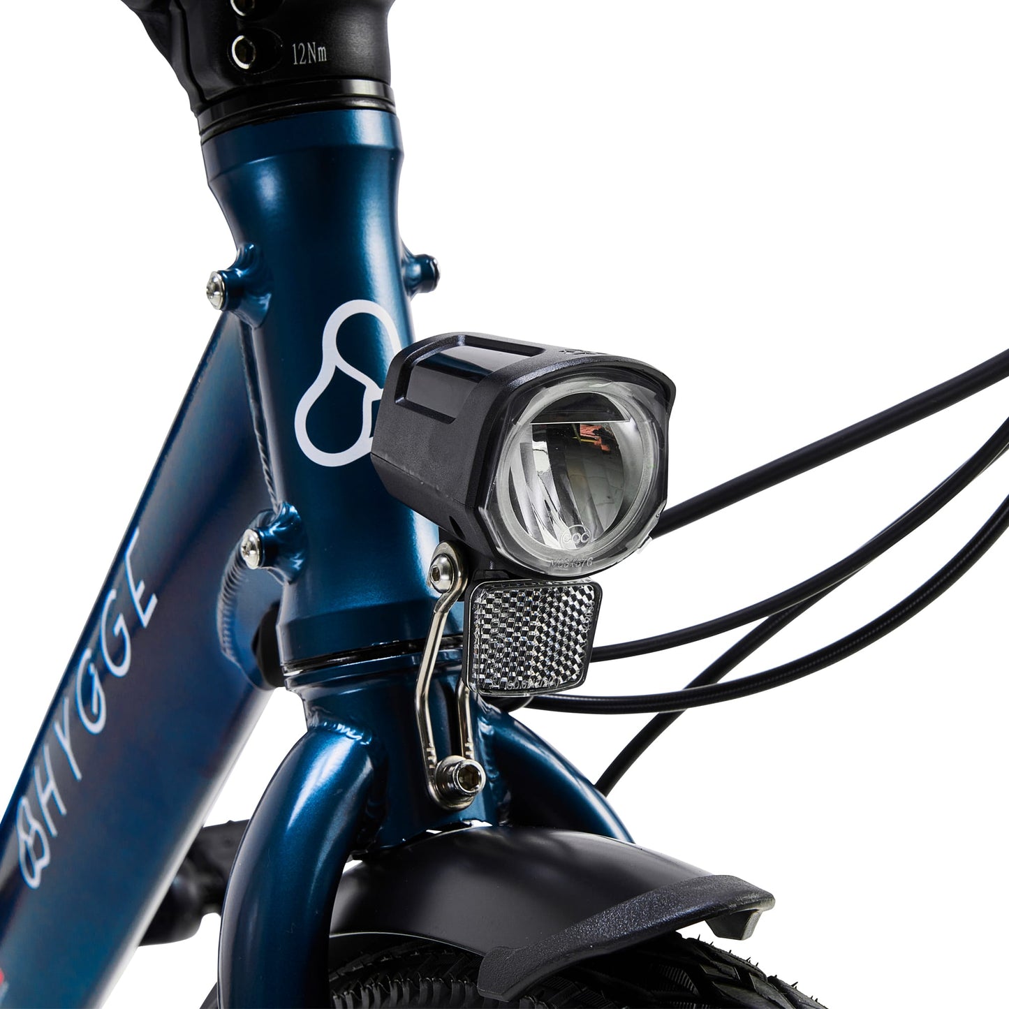 Hygge Virum - Step Foldable Electric Bike - Blue - Front Light