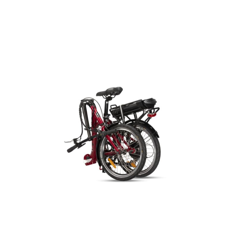 Neomouv Plimoa - Low Step Folding Electric Bike - Wine Red Folded