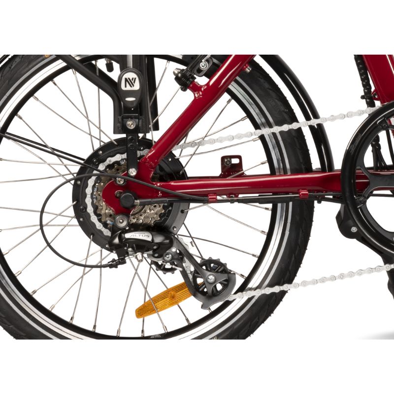 Neomouv Plimoa - Low Step Folding Electric Bike - Wine Red Transmission