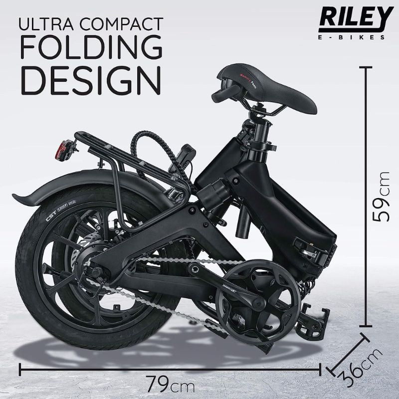 Riley RB1 Electric Folding Bike - Folded