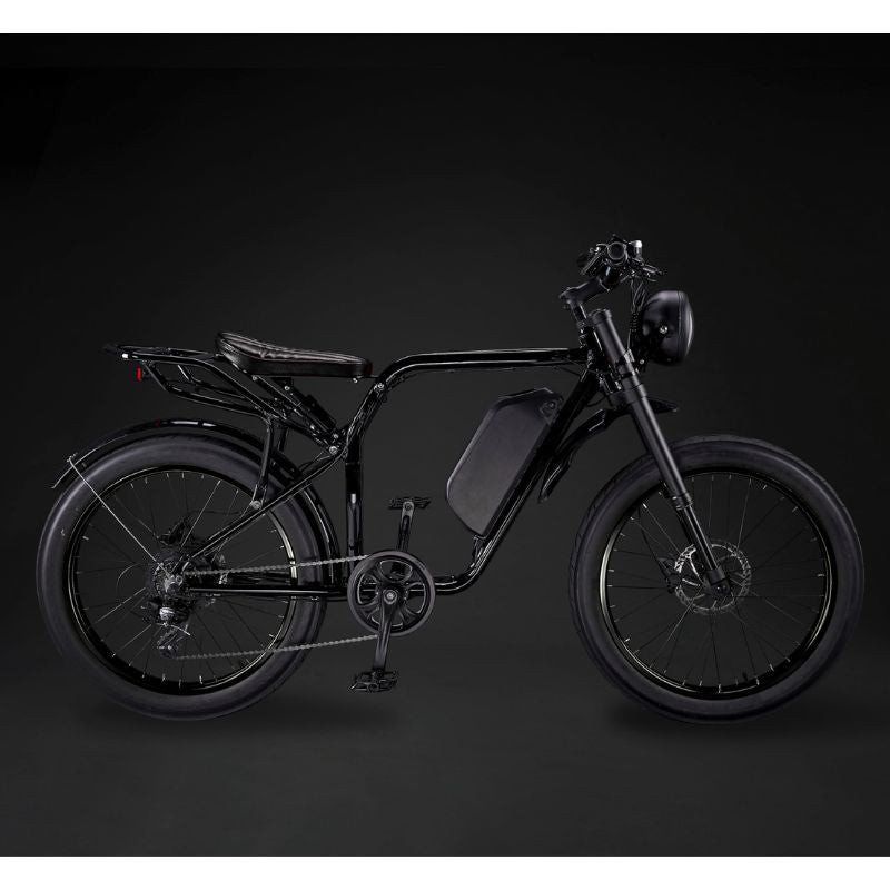 Rocket GTS Cruiser - Cruiser Electric Bike - Black Frame - Black Rim - Black Trim
