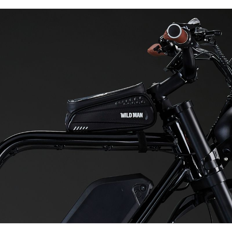 Rocket SX Sport Utility - Electric Bike - Black Frame - Brown Trim - Anodized Yellow Rim - Handlebar