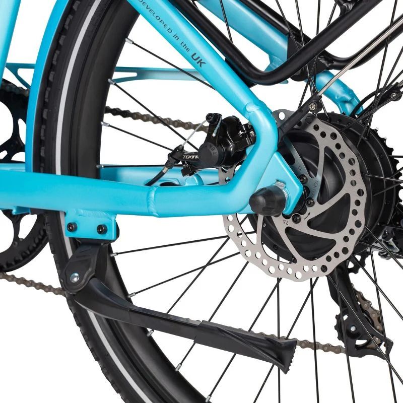 Wisper 705 24″ Step Through Electric Bike - Blue Rear Wheel - E-Bikes Express