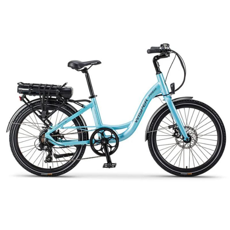 Wisper 705 24″ Step Through Electric Bike - Electric Blue - E-Bikes Express
