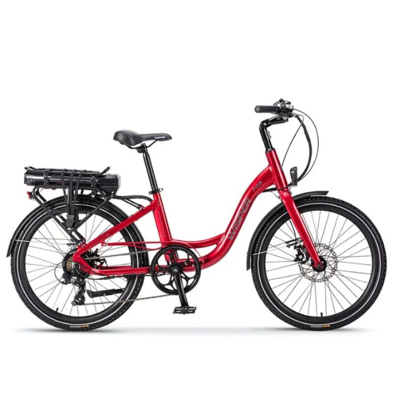 Wisper 705 24″ Step Through Electric Bike - Red - E-Bikes Express