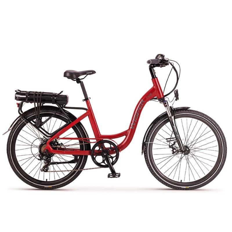 Wisper 705 26” Step Through Electric Bike - Red - E-Bikes Express