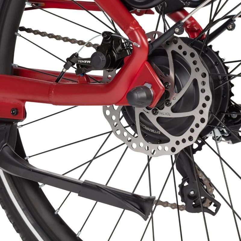 Wisper 705 26” Step Through Electric Bike - Red Hydraulic Disc Brakes - E-Bikes Express