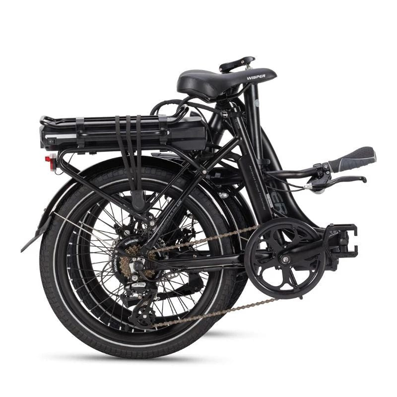 Wisper 806 Low Step Folding Electric - Black Folded - E-Bikes Express