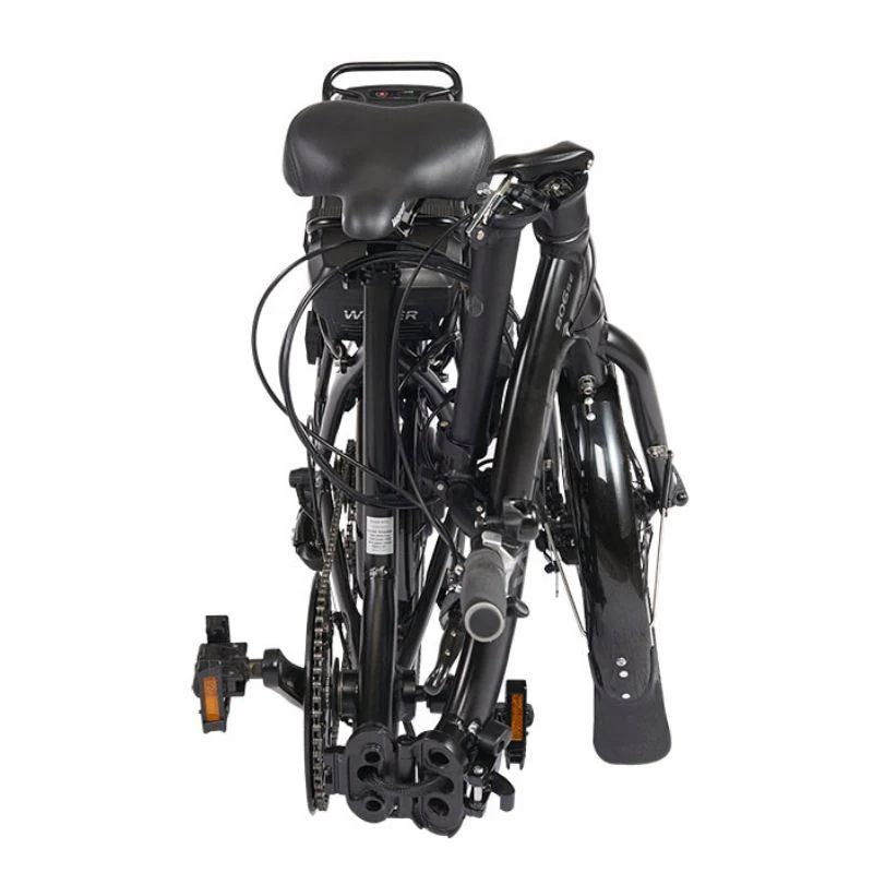 Wisper 806 Low Step Folding Electric - Black Folded - E-Bikes Express