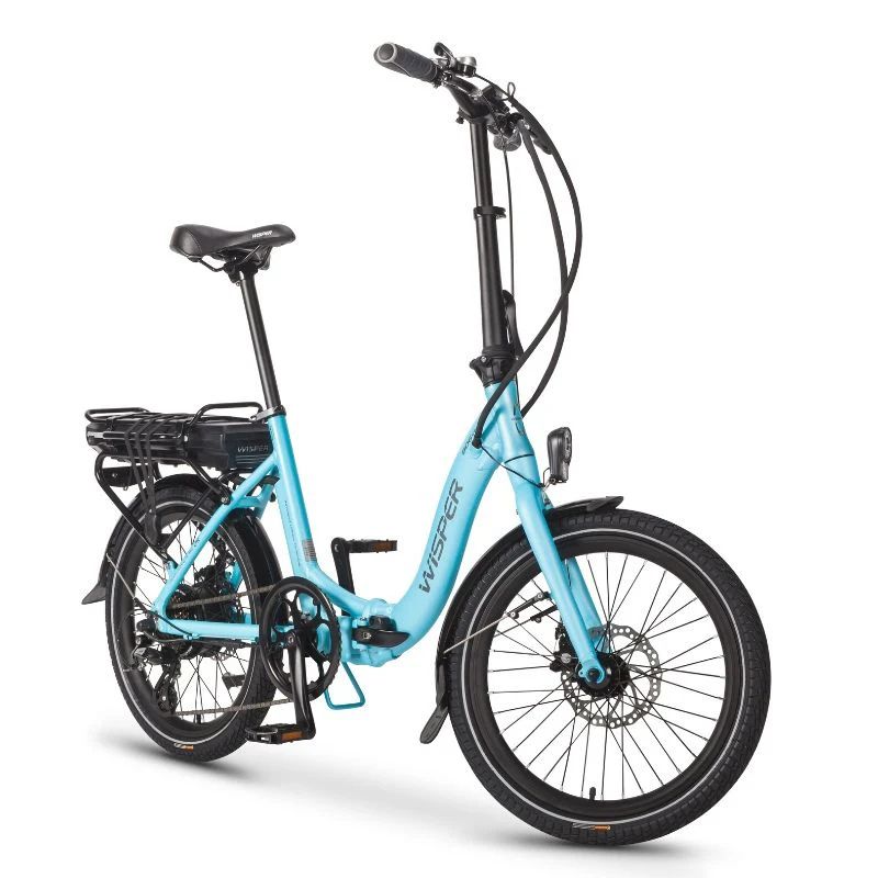 Wisper 806 Low Step Folding Electric - Blue - E-Bikes Express