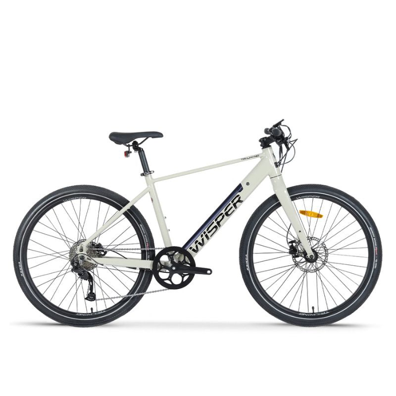 Wisper Tailwind City Crossbar Electric Bike - Stone - E-Bikes Express