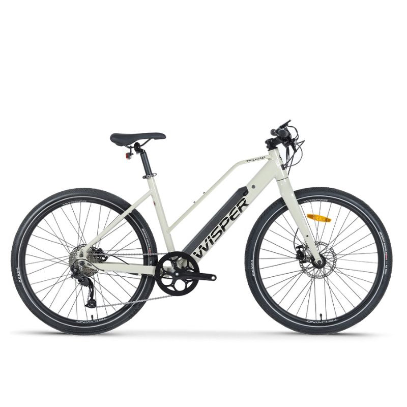 Wisper Tailwind City Low Crossbar Electric Bike - Stone - E-Bikes Express