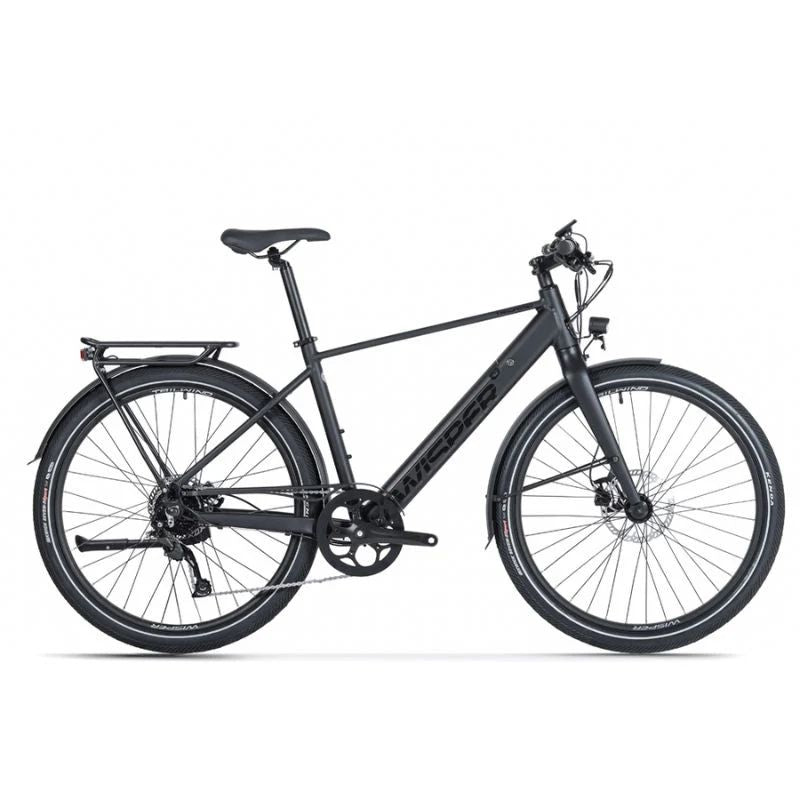 Wisper Tailwind Comfort Crossbar Electric Bike - Black - E-Bikes Express