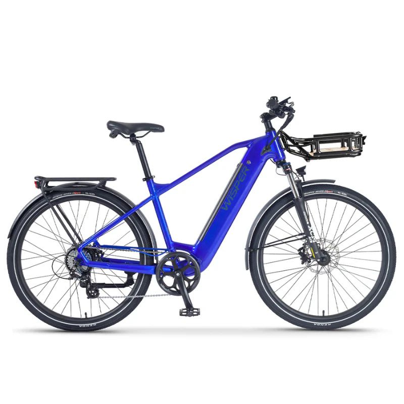 Wisper Wayfarer H9 Hub-Drive Crossbar Electric Bike - Sky Blue - E-Bikes Express
