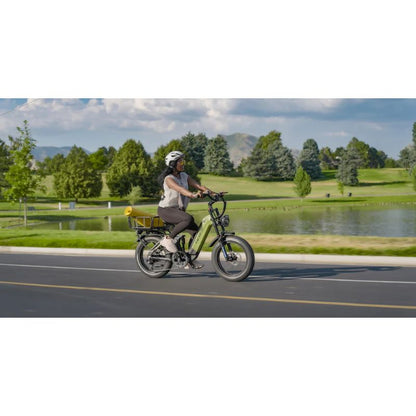 Cyrusher Kommoda 3.0 - Step Through Fat Tyre Electric Bike - Green