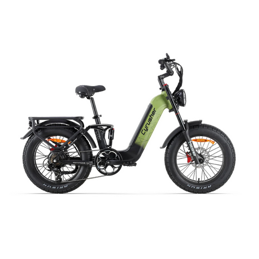 Cyrusher Kommoda 3.0 - Step Through Fat Tyre Electric Bike - Green