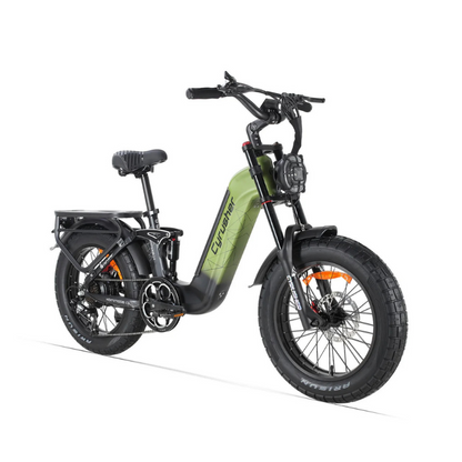 Cyrusher Kommoda 3.0 - Step Through Fat Tyre Electric Bike - Green