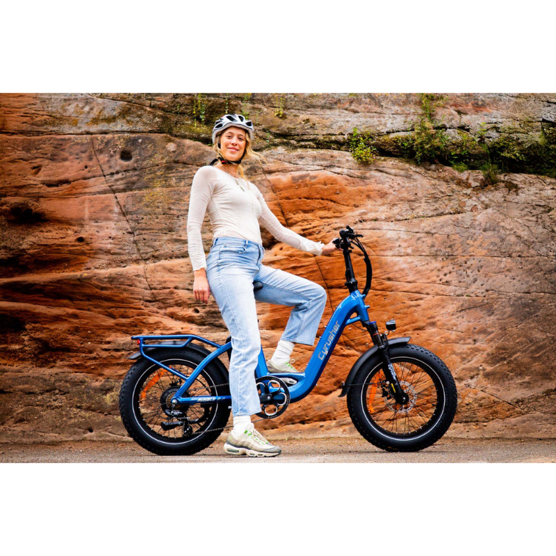 Cyrusher Rumble 2.0 - Step Through Fat Tyre Electric Bike - Blue