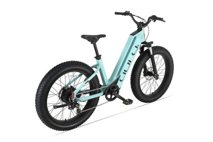 Cyrusher Aura - Step Through Fat Tyre Electric Bike - Blue Side Angle