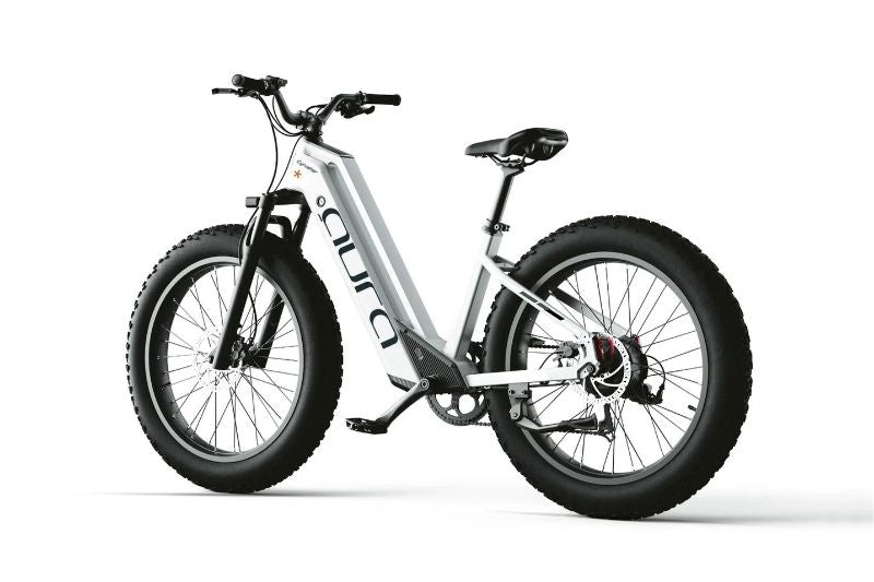Cyrusher Aura - Step Through Fat Tyre Electric Bike - White Side Angle